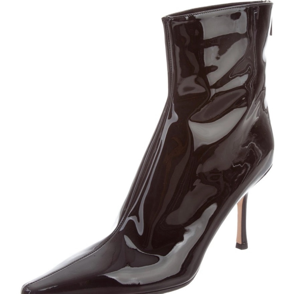 Jimmy Choo Glossy Black Ankle Booties